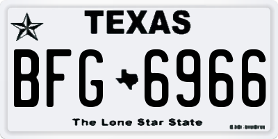 TX license plate BFG6966