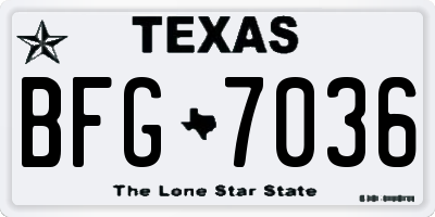 TX license plate BFG7036
