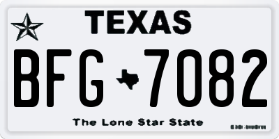 TX license plate BFG7082