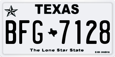 TX license plate BFG7128