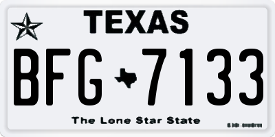 TX license plate BFG7133