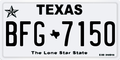 TX license plate BFG7150