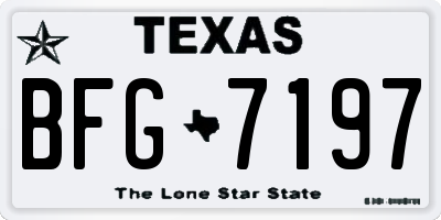 TX license plate BFG7197