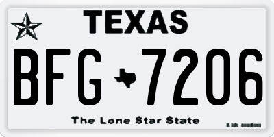 TX license plate BFG7206