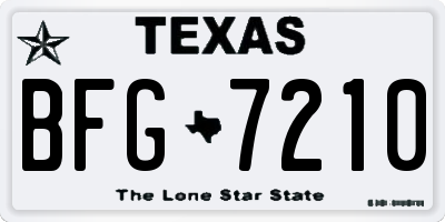 TX license plate BFG7210