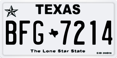 TX license plate BFG7214