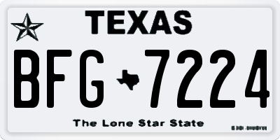 TX license plate BFG7224
