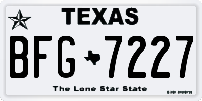 TX license plate BFG7227