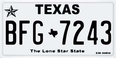 TX license plate BFG7243