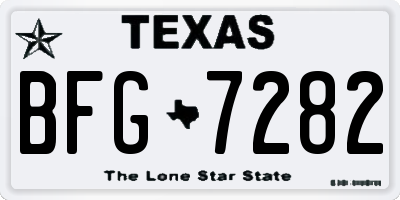 TX license plate BFG7282
