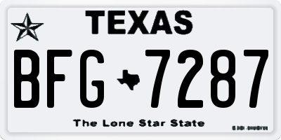 TX license plate BFG7287