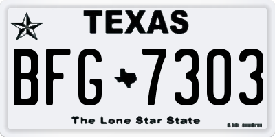 TX license plate BFG7303