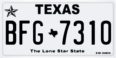 TX license plate BFG7310