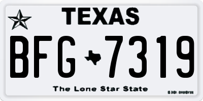 TX license plate BFG7319