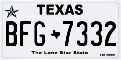TX license plate BFG7332