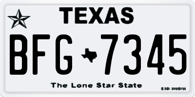 TX license plate BFG7345