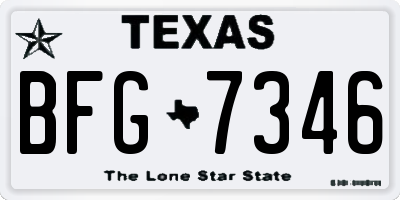 TX license plate BFG7346