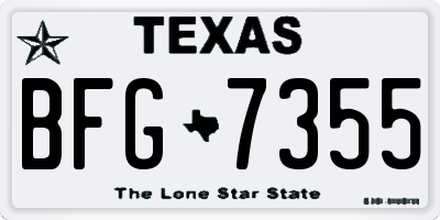 TX license plate BFG7355