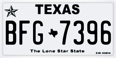TX license plate BFG7396