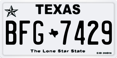 TX license plate BFG7429