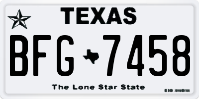 TX license plate BFG7458