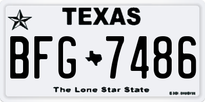 TX license plate BFG7486