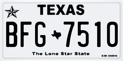 TX license plate BFG7510