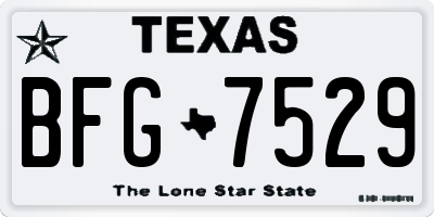 TX license plate BFG7529