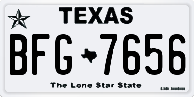 TX license plate BFG7656