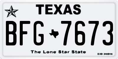 TX license plate BFG7673