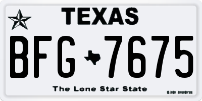 TX license plate BFG7675