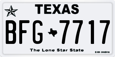 TX license plate BFG7717