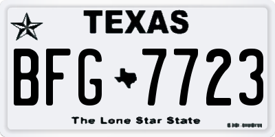 TX license plate BFG7723