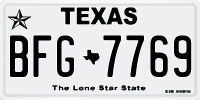 TX license plate BFG7769
