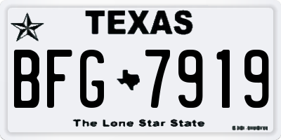 TX license plate BFG7919