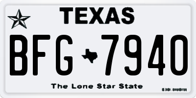 TX license plate BFG7940