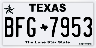 TX license plate BFG7953