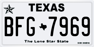 TX license plate BFG7969