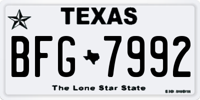 TX license plate BFG7992