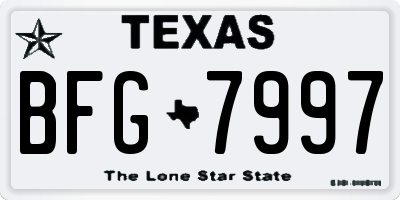 TX license plate BFG7997
