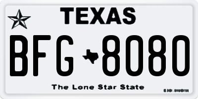 TX license plate BFG8080