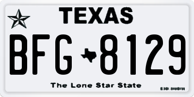 TX license plate BFG8129