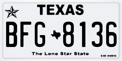 TX license plate BFG8136