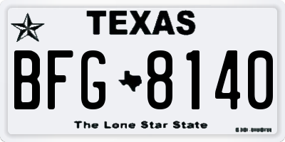 TX license plate BFG8140