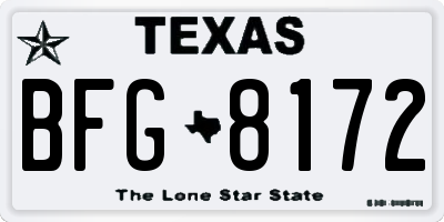 TX license plate BFG8172