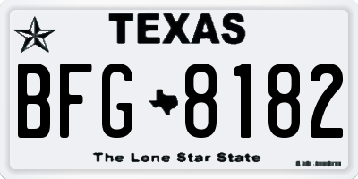 TX license plate BFG8182