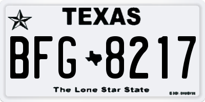TX license plate BFG8217