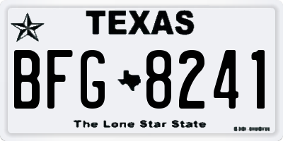 TX license plate BFG8241