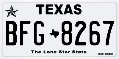 TX license plate BFG8267