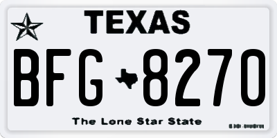 TX license plate BFG8270